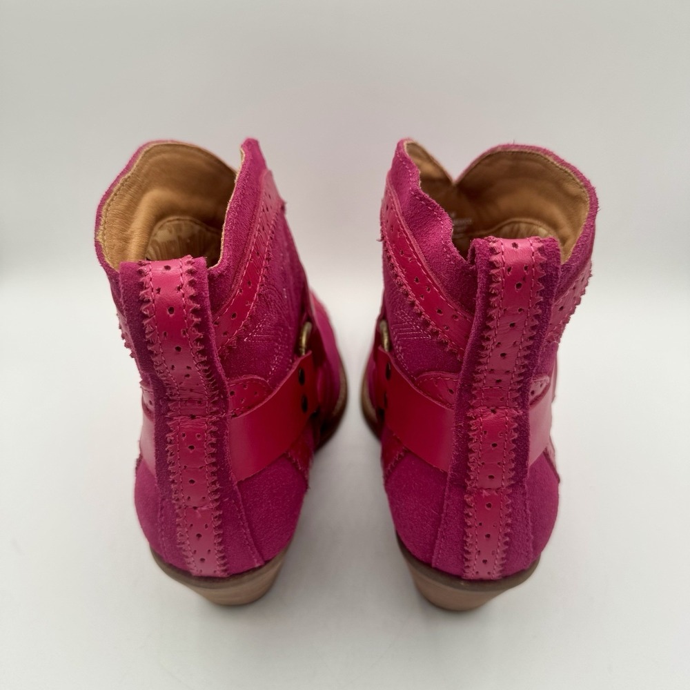 Dingo Gummy Boots Women's Size 7 Pink Suede‎ Harness Western Booties - Picture 4 of 16